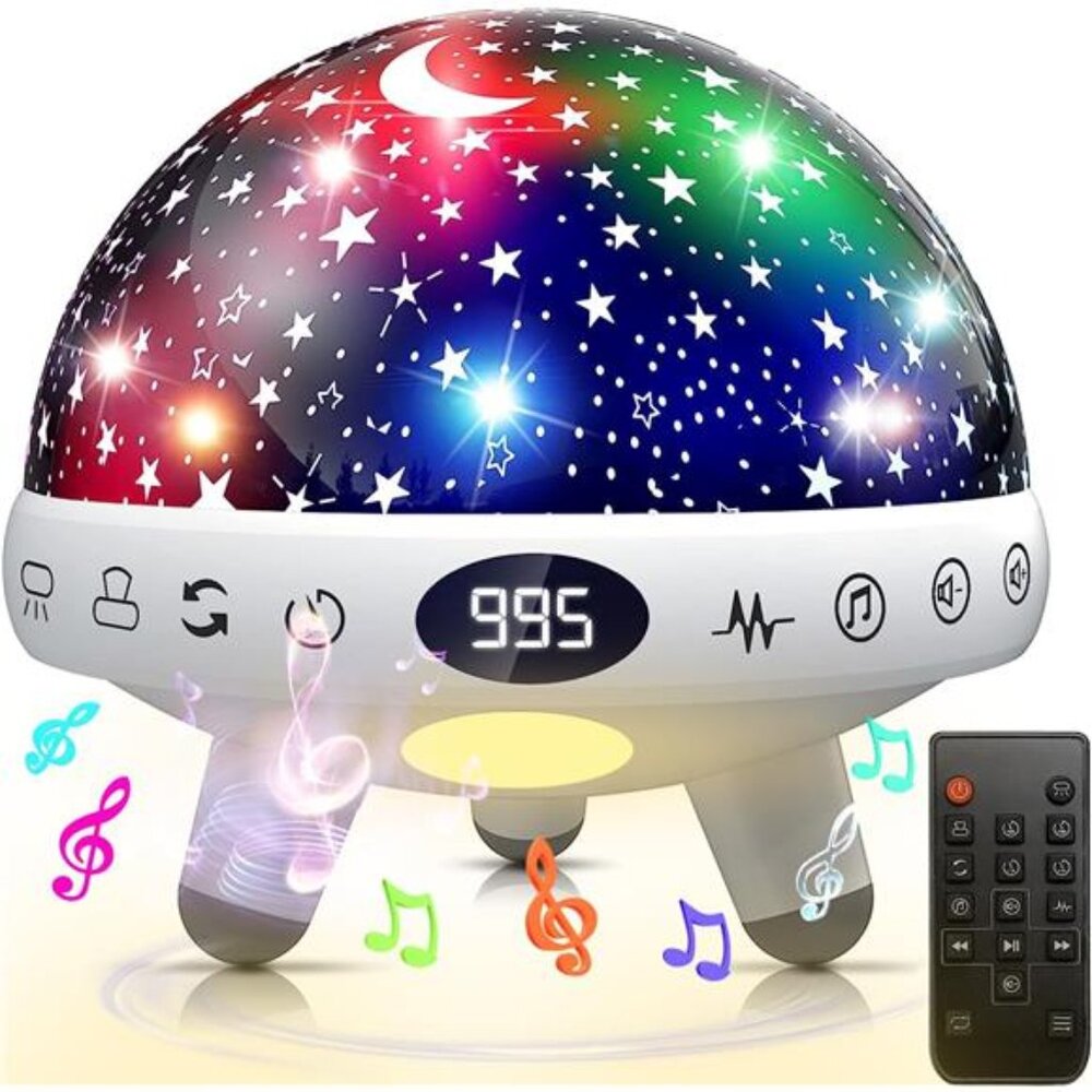Kids Sound Machine with Night Light Projector,29 Soothing Sounds Baby